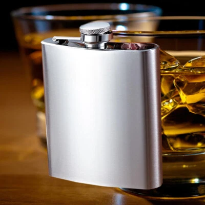 12 oz Stainless Steel Alcohol Pocket Flask Portable Whiskey Flask with Funnel - Image 1 of 4