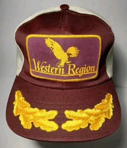 1980s New Old Vintage Western Region Eagle PATCH SNAPBACK TRUCKER HAT CAP - Picture 1 of 19