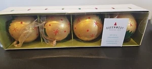 Queenwest Trading Company 4er Set Weihnachtsschmuck Gold Rot & Weihnachtsbaum - Bild 1 von 6