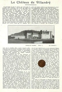 VILLANDRY (37) LE CHATEAU / ADP PAR DR J. CARVALLO 1923 - Bild 1 von 2
