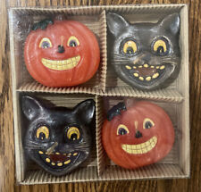 Bed Bath & Beyond Halloween Floating Candles New 4 Count Cats and Pumpkins