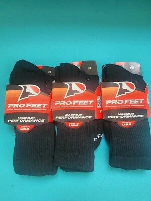 PROFEET 285 Multi-Sport Crew CALCETINES DE VESTIR NEGROS TALLA 9-11 Medianos - 3 PARES NUEVOS CON ETIQUETAS Foto 1 de 4