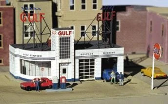 Miller Engineering 229300 Z Scale Gulf Gas Station Brass Kit - Image 1 of 1