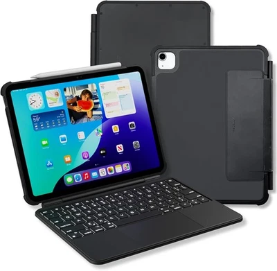 Apple iPad A16 11th Gen/10th Gen Backlit Keyboard Case With Trackpad - Black - Image 1 of 4