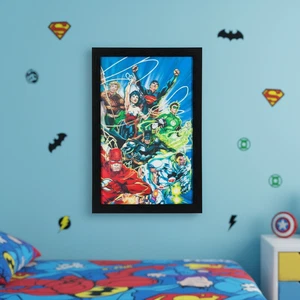 DC Comics Justice League 3D Holz Wandbild Wohndeko Männerhöhle Dekor - Bild 1 von 5