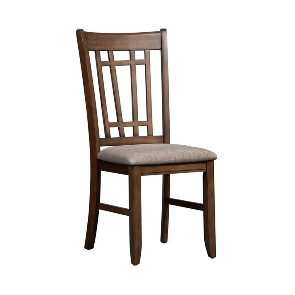 Santa Rosa Medium Brown Lattice Back Side Chair-Set of 2 - Image 1 of 4