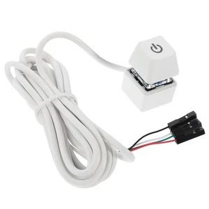 PC Power Button Desktop PC Computer Case Button Computer Host Button with Cable - Afbeelding 1 van 12