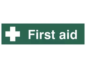 Erste Hilfe Schild PVC selbstklebend - 200 x 50 mm SCA5212 - Bild 1 von 1