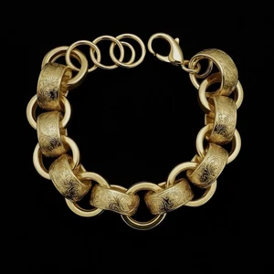 Gold XXL Ornate Belcherw Bracelet - Picture 1 of 1