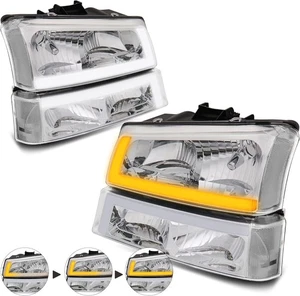 Headlight Assembly Compatible with 2003-2006 Chevy Avalanche/2003-2007 Chevrolet - Picture 1 of 8