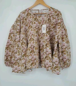 Womens Meadows Fig Top Botanic Garden Print BNWT - Picture 1 of 4
