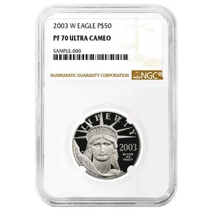 2003-W Proof $50 American Platinum Eagle 1/2 oz NGC PF70 - Picture 1 of 3