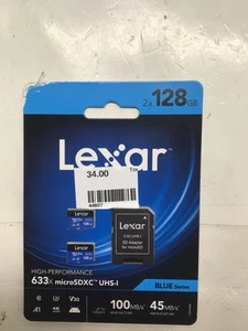 Lexar LSDMI128B2U6 High Performance Blue Series Microsdxc Memory Card Wit(44807) - Zdjęcie 1 z 3