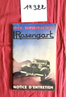 N°19322 / ROSENGART Supertraction  L.R.500 / notice d'entretien 1er edition