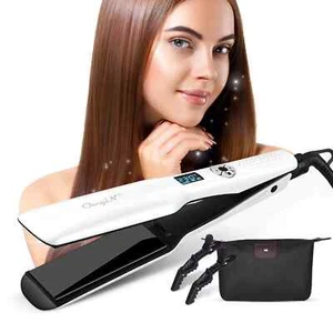 44mm Ceramic Hair Straightener LCD Display Fast Heating Flat Iron Adjustable - Picture 1 of 19