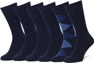Easton Marlowe Calze eleganti per uomo fantasia calze eleganti uomo blu navy calze eleganti 6 P - Foto 1 di 9
