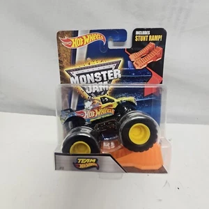 Monster Jam Hot Wheels Truck 1:64 Scale Team Hot Wheels w/Stunt Ramp #12 - Picture 1 of 8