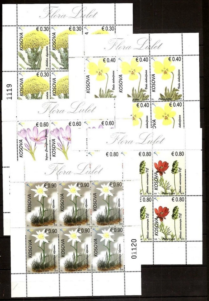 Estampillas de Kosovo 2018. Flora, flores. Mini hoja MNH Foto 1 de 1