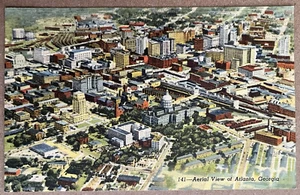 Postal vista aérea de Atlanta Georgia c1940 - Imagen 1 de 2