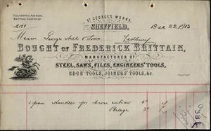 1913 SHEFFIELD--ST GEORGES FUNCIONA - Fabricante de herramientas Frederick Brittain - Imagen 1 de 1