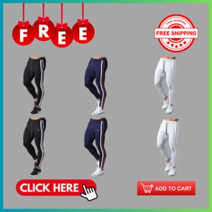 Pantalones Deportivos Largos Para Hombres Chándal De Correr Culturismo Moda Gym - Picture 1 of 30