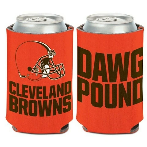 Cleveland Browns Slogan Design NFL Can Cooler " DAAWG POUND " Cover