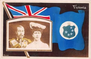 Australia - Victoria - Flag - King George V and Queen Mary - Publ. Aristophot Co - Picture 1 of 2