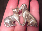 Jelaine Sterling Silver Brooch Dog & Cat Pin Animal Lovers Sturdy 12 Grams