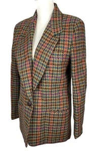 Collectible Gold Giorgio Sant' Angelo Women's Sz 10 Wool Blazer Tweed 100% Wool - Picture 1 of 12