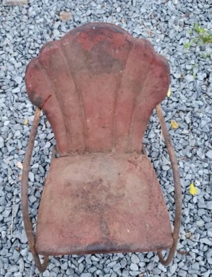 Mecedora vintage de metal para niños años 40 años 50 balancín de porche para niños Foto 1 de 3