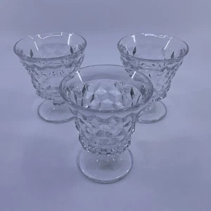 Fostoria American Clear Footed Oyster or Fruit Cocktail Set Of 3 - Picture 1 of 6