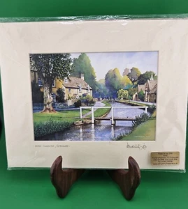 Watercolor ART Landscape Signed Fredrick Lea Lower Slaughter Sealed 8"X 10"/5X7 - Picture 1 of 3