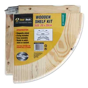 WOOD WOODEN PINE NATURAL CORNER UNIT SHELF WALL MOUNTED SHELF KIT STROAGE SHELF - Picture 1 of 15