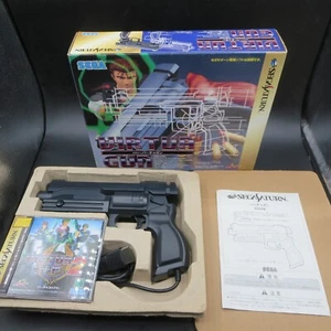 Sega Saturn Virtua GUN CONTROLLER with Virtua Cop 2 Game Work for CRT TV Only - Picture 1 of 19