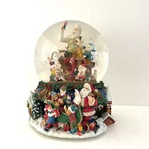 Large Music Box Rotating Base Santa Claus is Coming to Town Snow Globe Christmas - Picture 1 of 6