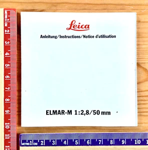 Instruction Manual for Leica Elmar M 1:2.8 / 50mm Lens - Picture 1 of 1