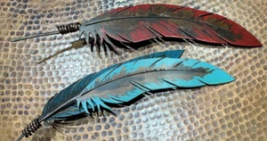 Handmade Rustic Metal Feathers Wall Hanging – Southwest Décor - Picture 1 of 6
