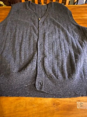 Mens CLUB ROOM Dark Grey Size XL 100% Lambs Wool Short Sleeve Button Up Sweater - Image 1 of 4