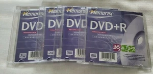 4 Memorex DVD+R 16x 4,7 GB 120 min RW Recordable Jewel Case LOT - Bild 1 von 1