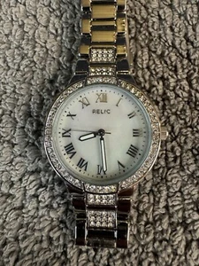 Relic ZR34325 Womens Julia Analog Display Quartz MOP Dial Watch New Battery - Picture 1 of 5