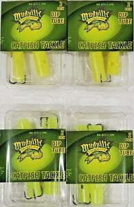 Mudville Castmaster Catfish Tackle Dip Tube Chartreuse 2 Pack Lot of 4 Packs New