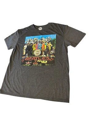 60s Vibe The Beatles Sgt. Pepper’s Lonely Hearts Band T-Shirt – Gray Size Large - Image 1 of 4