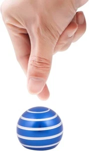 Kinetic Toy Metal Fidget Spinner Ball Gyroscope - Optical Illusion Blue 40mm - Picture 1 of 4