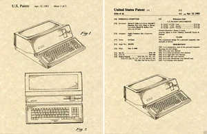 Steve Jobs US PATENT for APPLE III Art Print READY TO FRAME 3 computer 111 - Picture 1 of 1