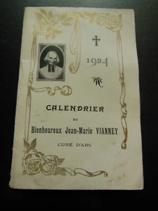 Ancien carnet calendrier 1924 SaiJean Marie Vianney pieuse EA - Picture 1 of 8