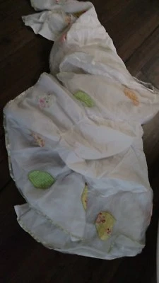 Pottery Barn девочка кровать юбка пыли оборки розовый желтый белый яйцо весна цветочный - Изображение 1 из 3