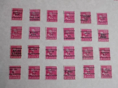 U S Coll'n of (24) used Diff't cities PRECANCEL DEFIN-11-18-B-2 C ADAMS - Image 1 of 2