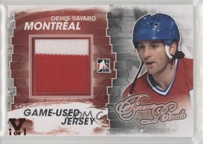 2012 ITG Forever Rivals Series Silver Jersey Vault Ruby 1/1 Denis Savard HOF 1x1 - Image 1 of 3