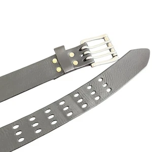 Brave Beltworks Dreiloch Krappenschnalle schwarz Ledergürtel Gr. 42 Grunge Italy - Bild 1 von 13