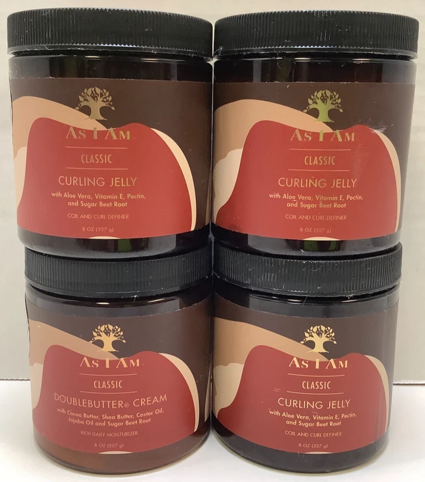 As I Am 经典双黄油面霜,丰富的日常保湿霜,8 盎司,4 包 — 第 1/2 张图片